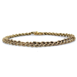 Double Twisted Rope Chain Bracelet in 14k Yellow Gold