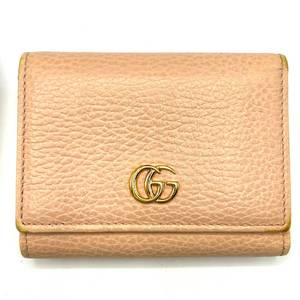 GUCCI Pink GG Marmont Double-hook Compact Wallet $500 Retail