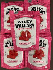 lot 12 image: 2 back - Wiley Wallaby Soft & Chewy Watermelon Licorice, 5 Bags