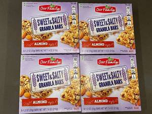 lot 40 image: CT 3 - Our Family Sweet & Salty Granola Bars - Almond, Pack of 4