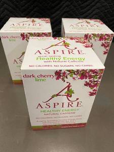 lot 358 image: Aspire Healthy Energy Drink - Dark Cherry Lime, 12 oz (12-Pack)