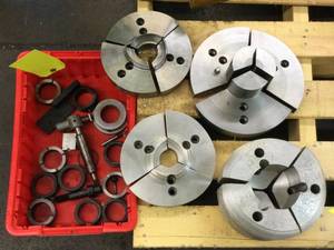 lot 129 image: (4) lathe chucks...