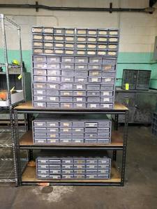 lot 150 image: (5) metal organizer cabinets and sm...