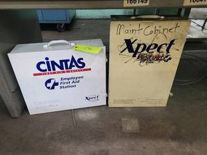 lot 243 image: (2) metal first aid cabinets...