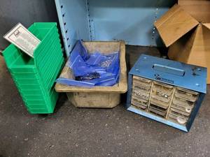 lot 353 image: Hardware, Uline parts bins, and org...