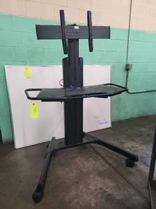 lot 374 image: Rolling media stand with tvtelevis...