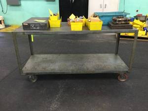 lot 389 image: Work tablecart on casters...