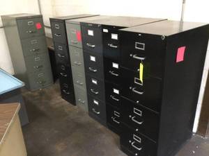 lot 395 image: (6) Metal filing cabinets...