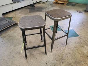 lot 411 image: (2) metal stools...
