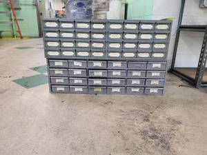 lot 413 image: (2) Metal small partshardware draw...
