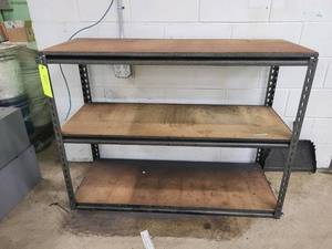 lot 414 image: 3-tier adjustable shelf, wood and m...