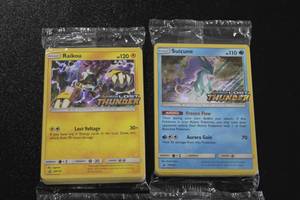 lot 16 image: Pokemon Sun & Moon Build & Battle Promo Set  Giratina - Tapu Lele - Raikou - Suicune