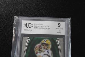 lot 84 image: 2020 Sage All Rookie Team Joe Burrow #RT1 Rookie Card BCCG 9