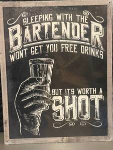 lot 207 image: Vintage-Style Tin Bar Sign - Worth a Shot