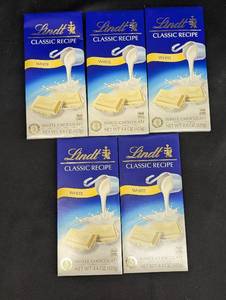 Lot of 5 Lindt Classic Recipe White Chocolate Bars 4.4oz