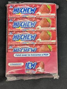 Lot of Hi-Chew Immensely Fruity Chewy Candy Strawberry Flavor Pack of 6