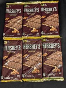 Lot of 6 Hersheys Milk Chocolate with Almonds XL Bars