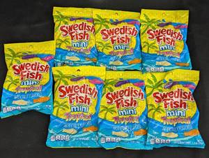 Lot of 7 Packs of Swedish Fish Mini Tropical Candy