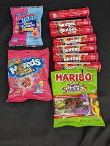 Assorted Candy Lot SweetTarts, Nerds, Skittles & Haribo