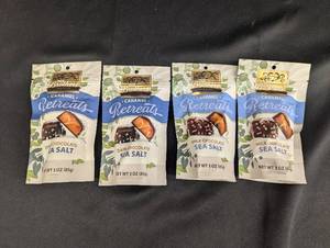 Lot of 4 Caramel Retreats Dark and Milk Chocolate Sea Salt
