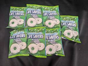 Lot of 7 Packs of Sugar-Free Life Savers Mints - Wint O Green