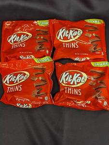 Lot of Kit Kat Thins Milk Chocolate 7.37 oz Share Packs (4 Bags)