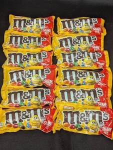 Lot of 10 Share Size M&Ms Peanut Milk Chocolate Candies