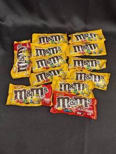 Lot of 10 Packs of M&Ms Peanut and Peanut Butter Candy