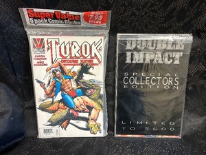 lot 25 image: Super Value Pack Unopened and Double Impact Collectors Edition Comic Books
