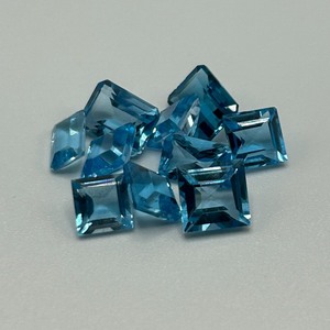 9.40 Carat London Blue Topaz Square & Rectangular Emerald Cut - Assorted Lot of Loose Stones