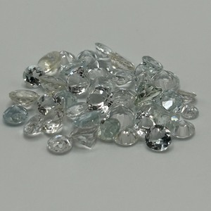 15.42 Carat Light Blue & Colorless Topaz Round Faceted Cut  - Assorted Lot of Loose Stones