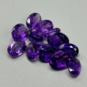 11.20 Carat Amethyst Oval Faceted Cut -Various Size & Color Assorted Lot of Loose Stones