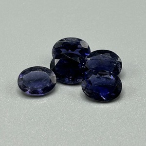 7.30 Carat Iolite Oval Faceted Cut - Various Size & Color Set of 5 Loose Stones