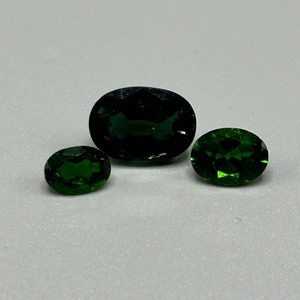 5.80 Carat Green Tourmaline Oval Faceted Cut - Various Size Set of 3 Loose Stones