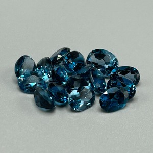 15.59 Carat London Blue Topaz Oval Faceted Cut - Assorted Lot of Loose Stones