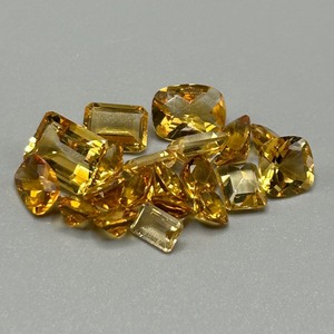 15.60 Carat Golden Citrine Mixed Cut - Various Color, Size & Shape Assorted Lot of Loose Stones