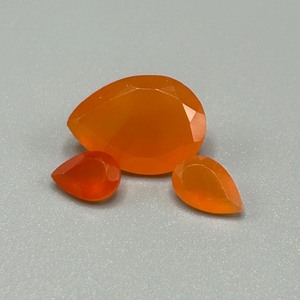 6.40 Carat Jelly Opal Pear Faceted Shape - Variety Set of 3 Loose Stones