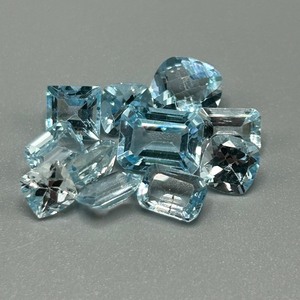 14.14 Carat Blue Topaz Mixed Cut - Various Size, Color & Shape Assorted Lot of Loose Stones