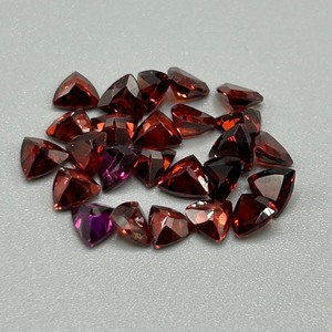 12.80 Carat Garnet Trillion Triangular Faceted Cut - Various Size, Color & Shape Assorted Lot of Loose Stones