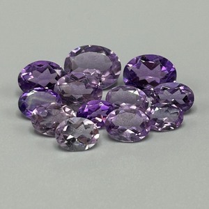 16.05 Carat Amethyst Oval Faceted Cut Various Size & Color Assorted Lot of Loose Stones