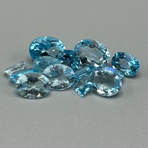 14.79 Carat Blue Topaz Mixed Cut - Various Size, Color & Shape Assorted Lot of Loose Stones