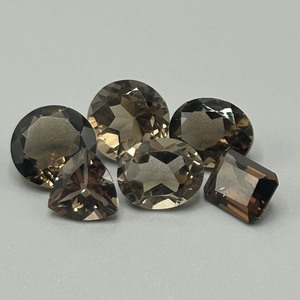 19.75 Carat Smoky Quartz Mixed Cut - Various Size & Shape Assorted Lot of 6 Loose Stones