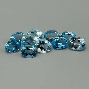 17.80 Carat Blue Topaz Oval Faceted Cut - Various Color & Size Lot of Loose Stones