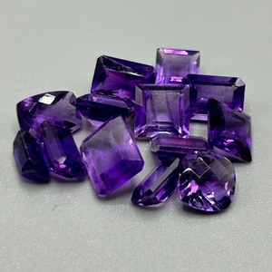 11.70 Carat Amethyst Mixed Cut - Various Size & Shape Assorted Lot of Loose Stones