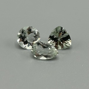 4.89 Carat Prasiolite Light Green Quartz Mixed Cut - Set of 3 Loose Stones