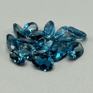 13.13 Carat London Blue Topaz Oval Faceted Cut - Various Size & Shape Assorted Lot of Loose Stones