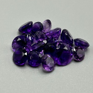 12.90 Carat Amethyst Round Faceted Cut - Various Size & Color Assorted Lot of Loose Stones