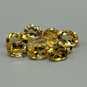 12 Carat Citrine Oval Faceted Cut - Assorted Size Set of 11 Loose Stones