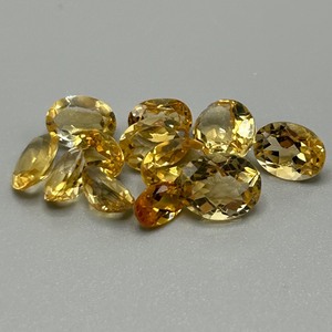 12.58 Carat Citrine Oval Faceted Cut - Assorted Lot of Loose Stones
