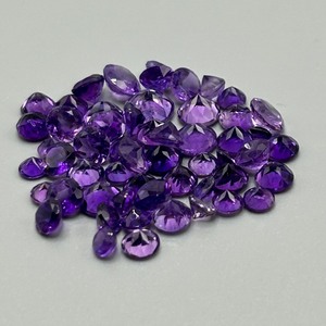 23 Carat Amethyst Round Faceted Cut - Assorted Lot of Loose Stones